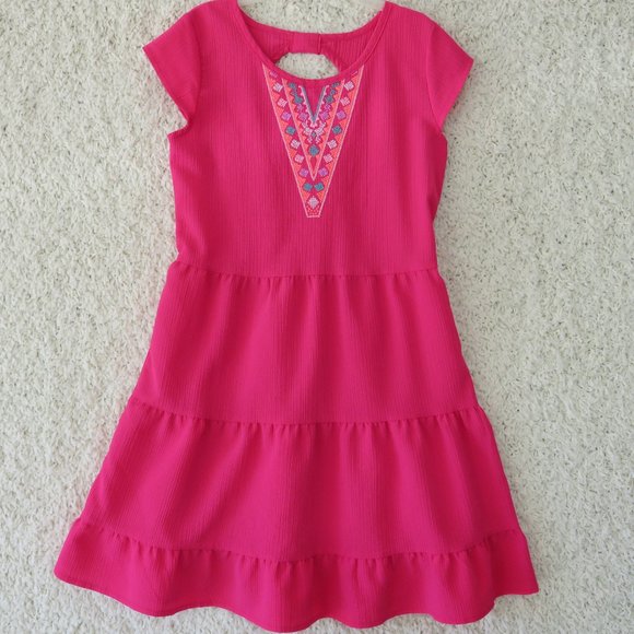 Wonder Nation Girl's Sleeveless Dress Size Large (10-12), Dark Pink, Multi-Color - Picture 1 of 8